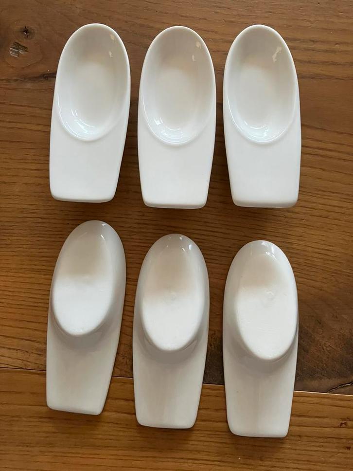 Zes amuselepels, amuselepel, wit.Kerstdiner. Nieuw!, Huis en Inrichting, Keuken | Bestek, Nieuw, Los bestek, Overige materialen