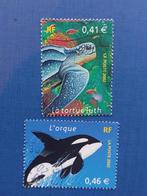 Postzegel Frankrijk 2002 2 zegels Dieren Zeegebied 02-11, Verzenden, Gestempeld