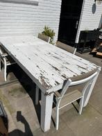 Grote zware houten tuintafel, eiken., Tuin en Terras, Tuintafels, Ophalen, Gebruikt, Rechthoekig, Hout