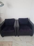 Set of 2 Suitcase armchairs in printed leather (crocodile), Ophalen, Suitcase crocodile print leer, Zo goed als nieuw, 75 tot 100 cm