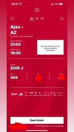 Ajax vs Az tickets 18-10-2025, Tickets en Kaartjes, Losse kaart, Drie personen of meer, Oktober, Europa of Champions League