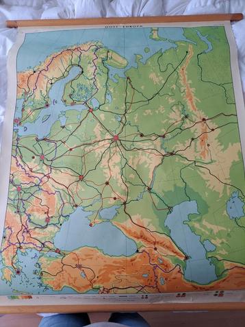 Oude Wandkaart Oost-Europa - J.B. Wolters beschikbaar voor biedingen