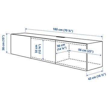 Ikea besta tv meubel wit / beige - afbeelding 3