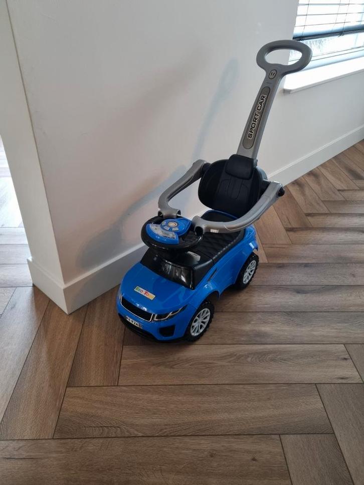 Blauwe ecotoys Loopauto met Duwstang & Opbergvak en geluiden, Kinderen en Baby's, Speelgoed | Buiten | Voertuigen en Loopfietsen