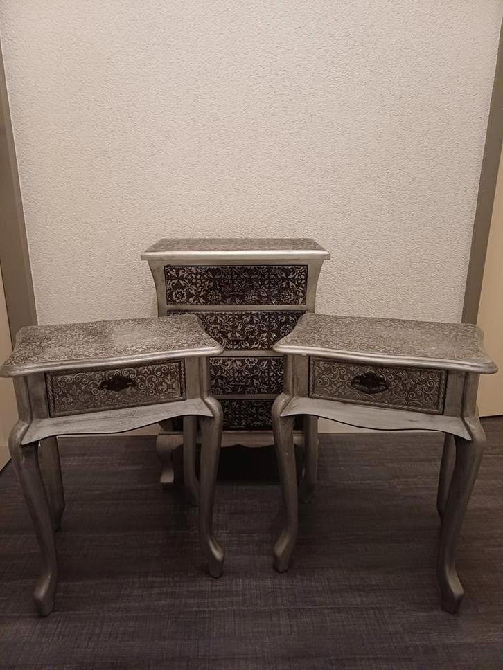 Nachtkastjes + Buikkastje Set, Huis en Inrichting, Kasten | Dressoirs, 50 tot 100 cm, 25 tot 50 cm, Ophalen