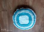 NIEUW WIT-BLAUW gehaakt kussen, Ophalen of Verzenden, Nieuw, Wit, Rond