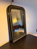 Antieke Franse toogspiegel - zwart goud, Ophalen of Verzenden, Overige vormen, Minder dan 50 cm, Minder dan 100 cm