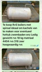 Rvs boiler met spiraal, Doe-het-zelf en Verbouw, Geisers en Boilers, 100 liter of meer, Ophalen, Boiler, Minder dan 3 jaar oud