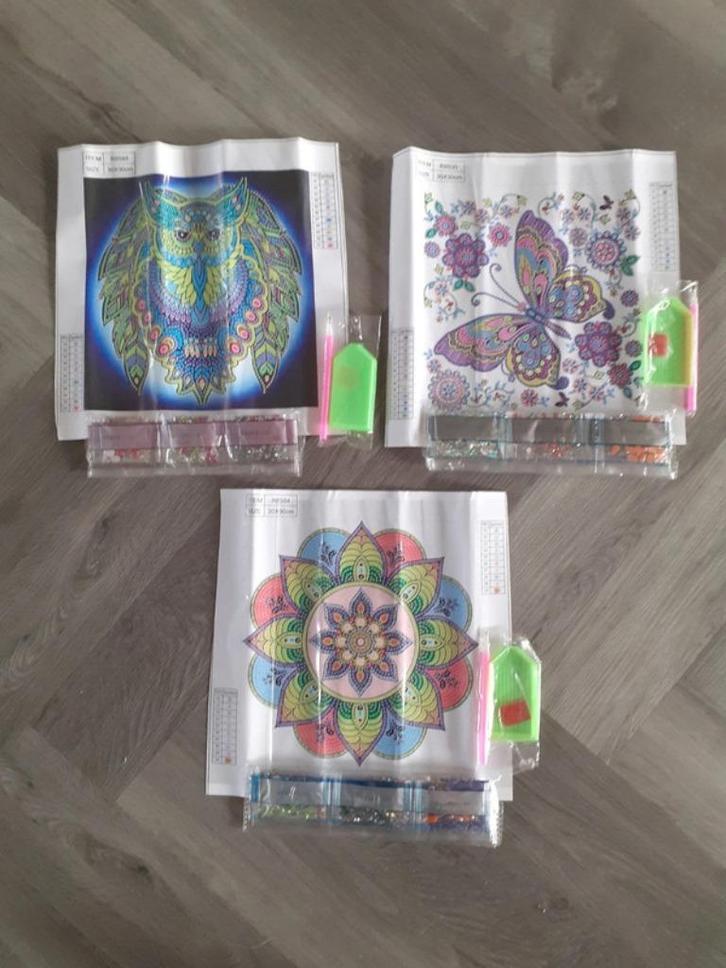Diamond Painting Ronde Steentjes met Glitter en Vormsteentje, Hobby en Vrije tijd, Knutselen, Nieuw, Knutselwerk, Ophalen of Verzenden
