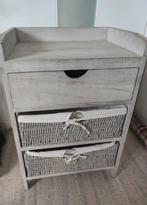 Vintage brocante greywash ladenkastje 33x45x67, Ophalen, 50 tot 100 cm, Zo goed als nieuw, 3 of 4 laden