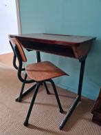 Vintage Schoolbankje met Stoel, Ophalen, Gebruikt, Bureau
