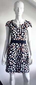 CAROLINE BISS Leuke zwarte jurk met  bloemen mt 36 / 38, Verzenden, Zwart, Maat 36 (S), Gedragen