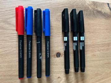 Hema - 3 permanent markers en 4 fineliners  beschikbaar voor biedingen