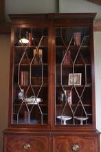 Prachtige hoge antieke mahonie houten boekenkast, vitrine., Verzenden