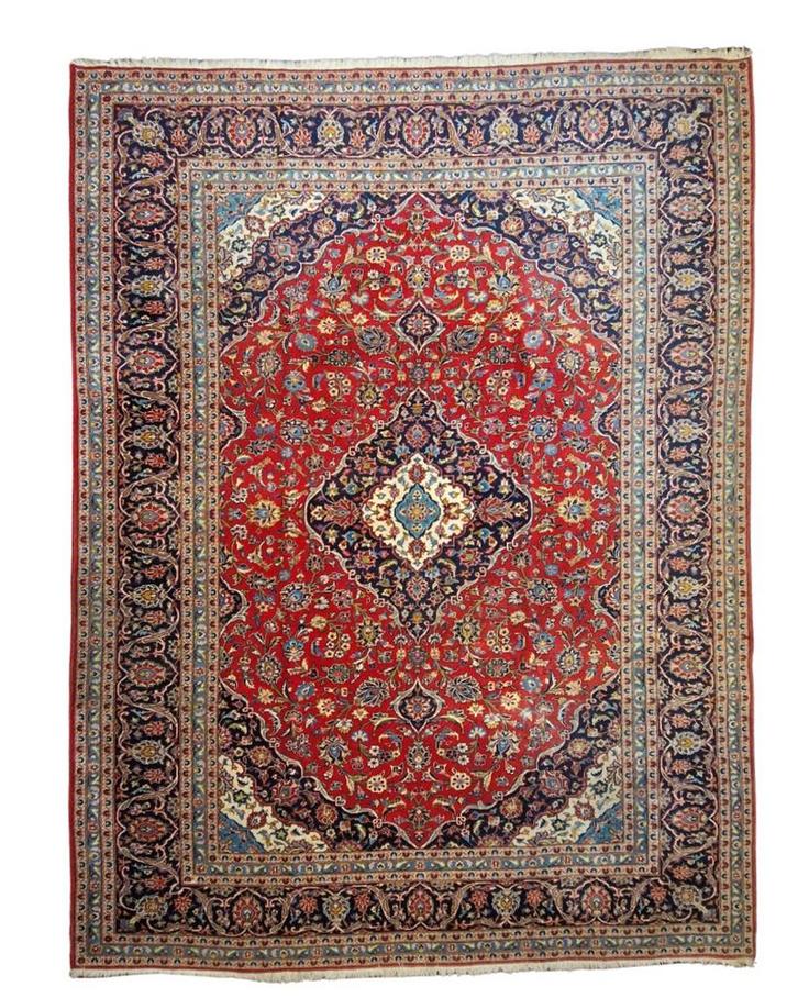 Groot perzisch tapijt 400x300 Kashan wollen vloerkleed Iran, Huis en Inrichting, Stoffering | Tapijten en Kleden, Zo goed als nieuw