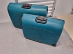 Te koop, twee groene reiskoffers, Ophalen, Gebruikt, Hard kunststof, Wieltjes