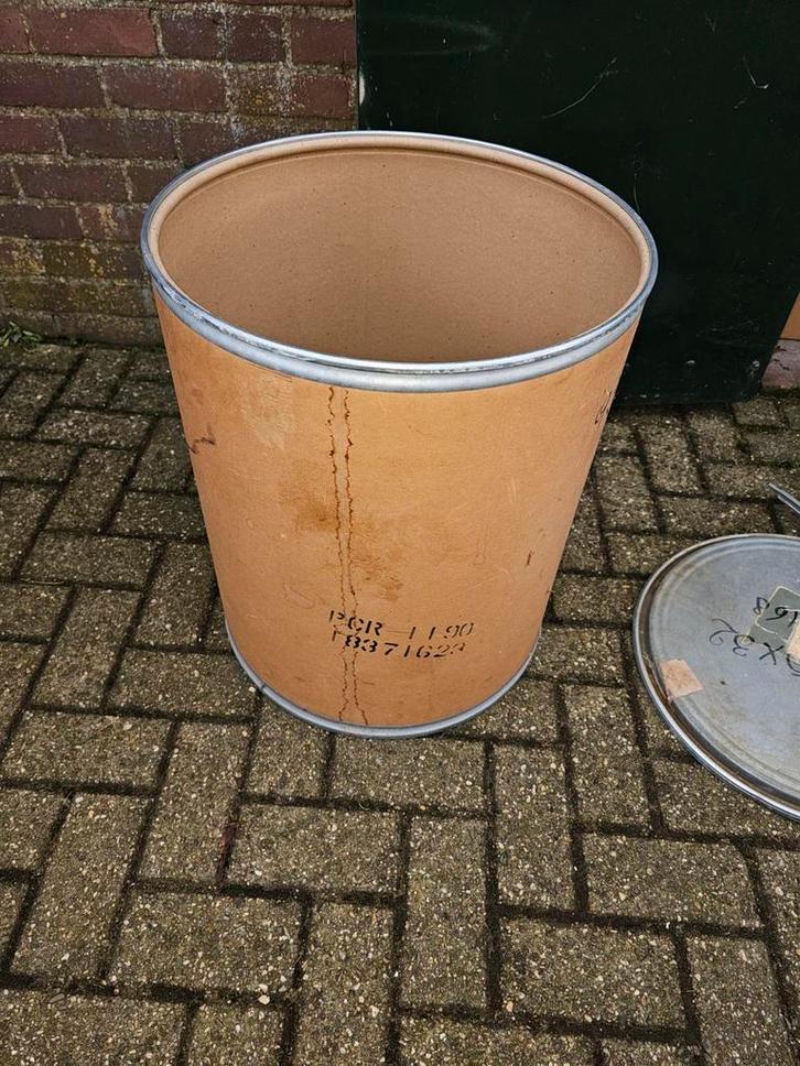 Antieke Kartonnen Ton met Deksel, Antiek en Kunst, Curiosa en Brocante, Ophalen of Verzenden