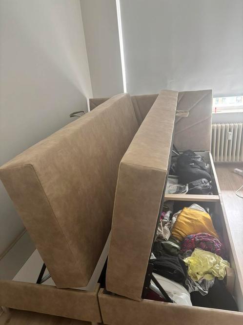 Double Bed with Storage – 140x200 cm – Includes Topper Only, Huis en Inrichting, Slaapkamer | Bedden, Zo goed als nieuw, Tweepersoons