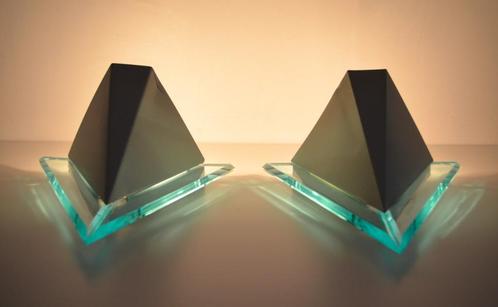 Set Vintage Space Age / Art-Deco design lampen - Massive '70, Huis en Inrichting, Lampen | Wandlampen, Gebruikt, Glas, Kunststof