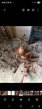 2x Vintage metalen hanglamp – roestkleur – industriële stijl, Ophalen of Verzenden, Minder dan 50 cm