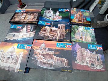 3D puzzels van MB, 9 stuks beschikbaar voor biedingen