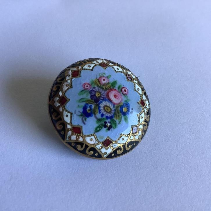 schitterende antiek zwitserse broche met emaille, Sieraden, Tassen en Uiterlijk, Antieke sieraden, Broche, Overige materialen