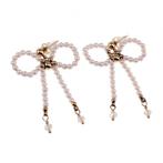 Strik Oorbellen Dames Lichtroze Verguld RVS Lange Oorbellen, Met kristal, Overige materialen, Birgitta-Gracht 33, 6465 EL Kerkrade, Nederland