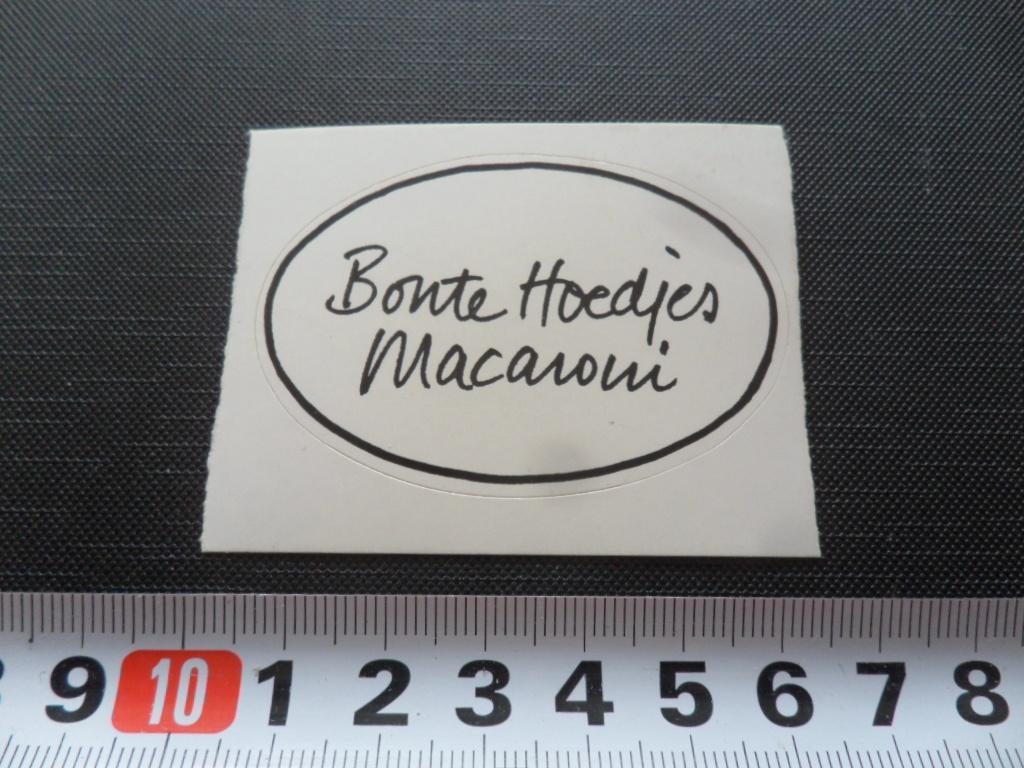 sticker bonte hoedjes macaroni *, Ophalen, Zo goed als nieuw