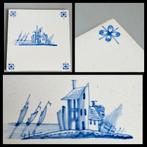 Tegel in blauw-wit,  eiland met huisje,  spinnekop, Ophalen of Verzenden