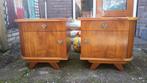 Deens mid century 2 nachtkasten vintage 60 retro teakhout, Minder dan 50 cm, Gebruikt, Met deur(en), Ophalen of Verzenden