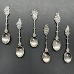 Set verzilverde DE lepeltjes Nederlandse historische schepen, Ophalen of Verzenden, Zilver