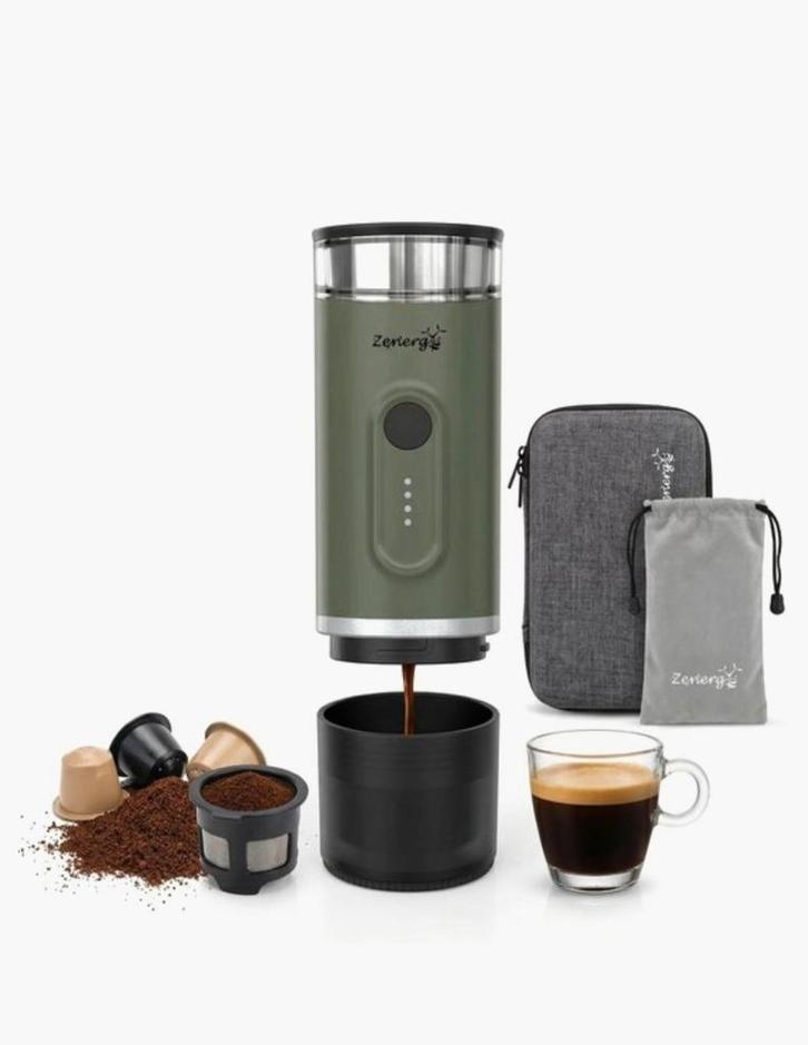 Zenergy draagbaar koffiezetapparaat -Ideaal voor onderweg!, Witgoed en Apparatuur, Koffiezetapparaten, Nieuw, Koffiepads en cups