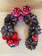 Vintage Kerst hanger Hoefijzer dennenappel paddenstoel zgan, Diversen, Kerst, Ophalen of Verzenden, Zo goed als nieuw