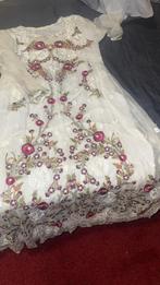 traditioneel Indiaans/Pakistaans  Jurk met dupatta, Kleding | Dames, Jurken, Maat 38/40 (M), Verzenden, Wit, Zo goed als nieuw