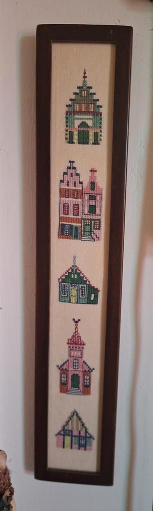 Klein borduurwerk ingelijst, Hobby en Vrije tijd, Borduren en Borduurmachines, Gebruikt, Overige typen, Ophalen of Verzenden