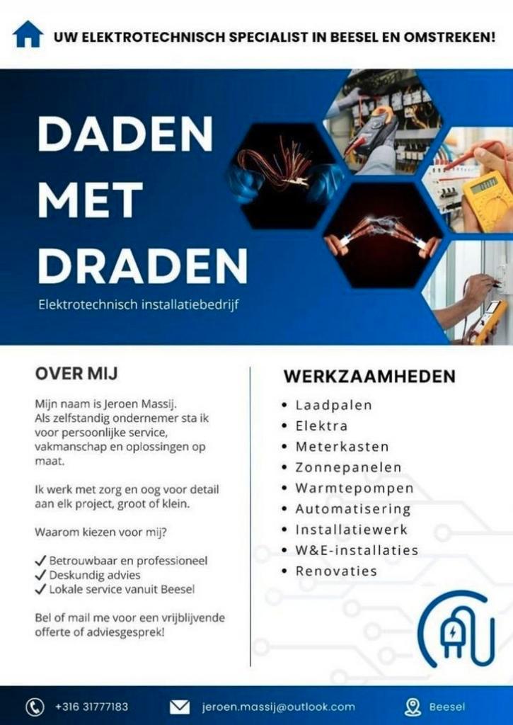 Elektricien / allround klusjesman, Huis en Inrichting, Complete inboedels, Ophalen of Verzenden