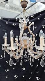 Antieke Kroonluchter met Kristallen, Huis en Inrichting, Lampen | Kroonluchters, Ophalen of Verzenden, Gebruikt, Glas, Antiek
