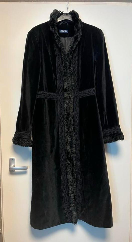 Fluweel Herfst/Winterjas - Maat S, Kleding | Dames, Jassen | Zomer, Zo goed als nieuw, Maat 36 (S), Zwart, Ophalen of Verzenden