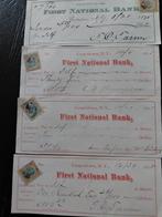 4 Amerika first national  bank 1875 zie foto, Ophalen of Verzenden, Aandeel