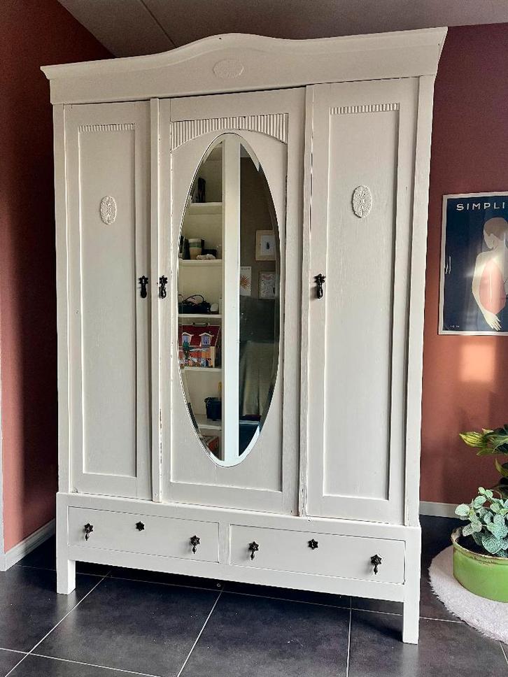 Brocante meidenkast kleding linnen leg lade hang kind speige, Huis en Inrichting, Kasten | Kledingkasten, Gebruikt, 200 cm of meer