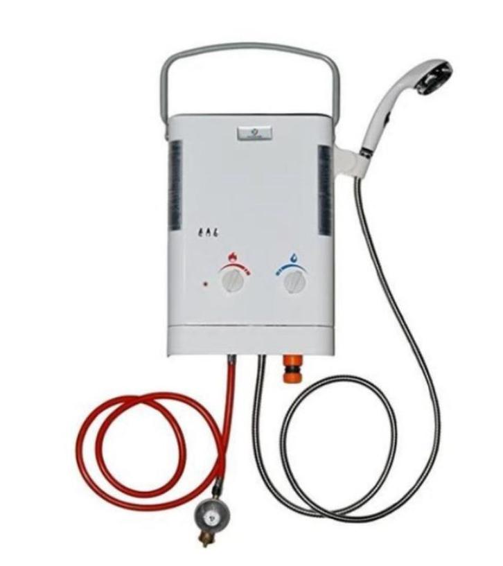 Eccotemp CE L5 buitengeiser met douche, Doe-het-zelf en Verbouw, Geisers en Boilers, Zo goed als nieuw, Geiser, Propaan of Butaan