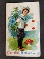 Reliëfkaart paddenstoel. Vergeet mij niet, Ophalen of Verzenden, Voor 1920, Gelopen, Overige thema's