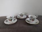 Drie vintage kop en schotels Hartporzellan, Antiek en Kunst, Antiek | Servies los, Ophalen of Verzenden