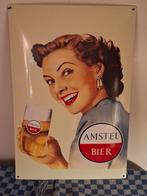 Emaille bord, Ophalen of Verzenden, Zo goed als nieuw, Reclamebord, Plaat of Schild, Amstel