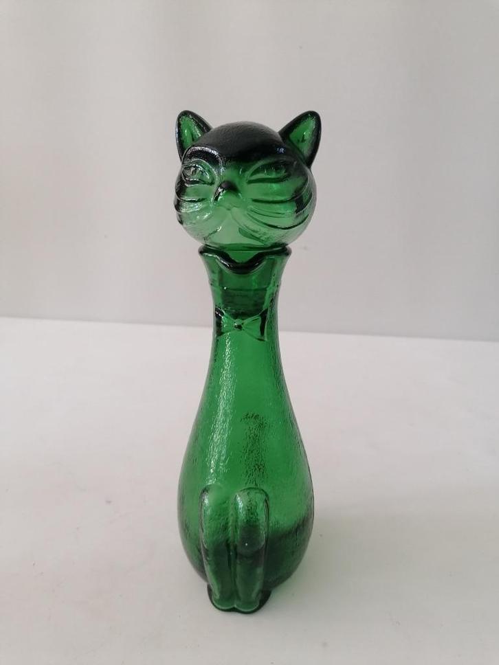 Italiaanse EMPOLI schenkkan/decanter in de vorm van een poes, Antiek en Kunst, Antiek | Glas en Kristal, Verzenden