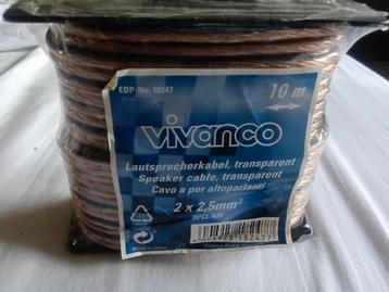 Luidspreker kabel transparant 10 meter lang dikte 2 x2,5 mm beschikbaar voor biedingen