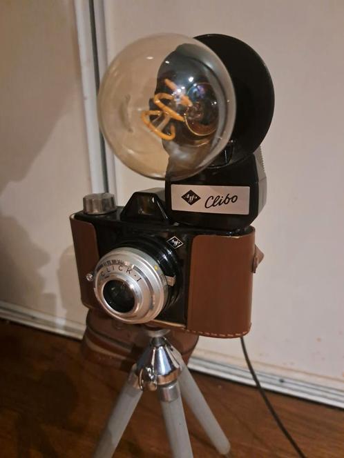 Vintage handgemaakte fotocamera statief lamp, Huis en Inrichting, Lampen | Vloerlampen, Ophalen of Verzenden