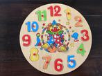 Houten Klok Puzzel met Clown, 2 tot 4 jaar, 10 tot 50 stukjes, Ophalen of Verzenden, Zo goed als nieuw