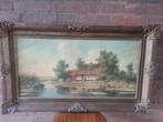 Schilderij met landschap en huis, Antiek en Kunst, Kunst | Schilderijen | Klassiek, Ophalen of Verzenden