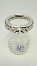 Antiek Hollands kristalken kepelvaas met zilveren rand., Verzenden, Zilver